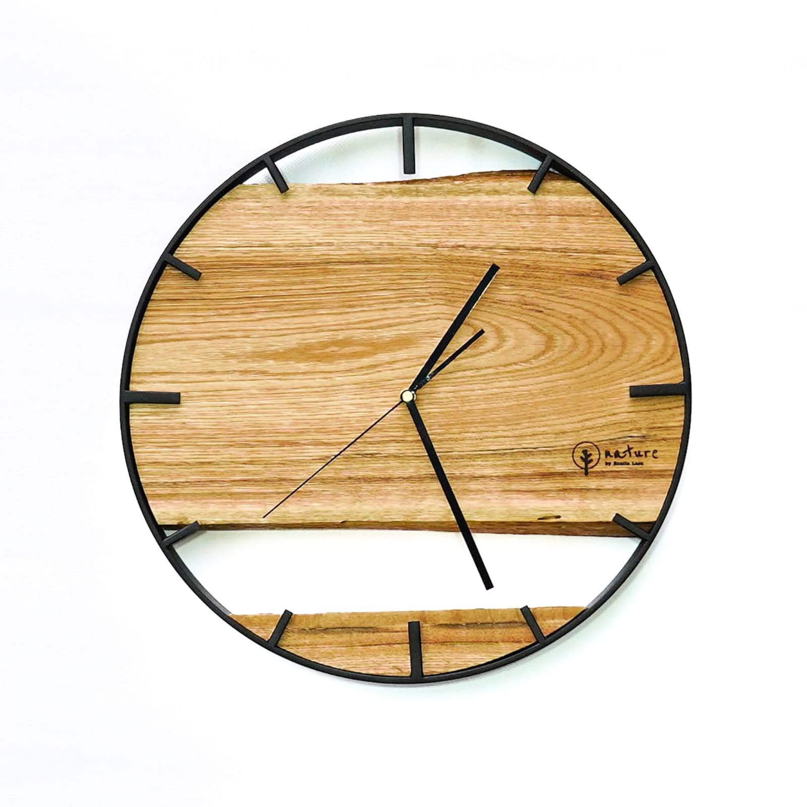 Okrągły zegar loftowy Time&Double czarny